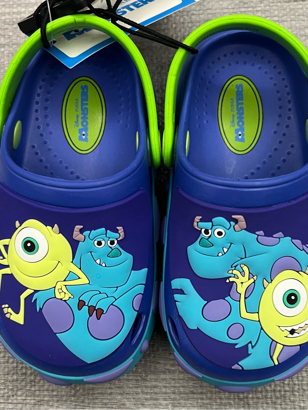 Disney Pixar Monsters Inc Mike & Sulley Clog Adjustable Strap Kids 7-8